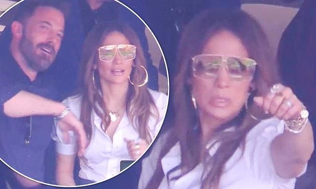 JLo puts on a passionate display as she watches the Super Bowl