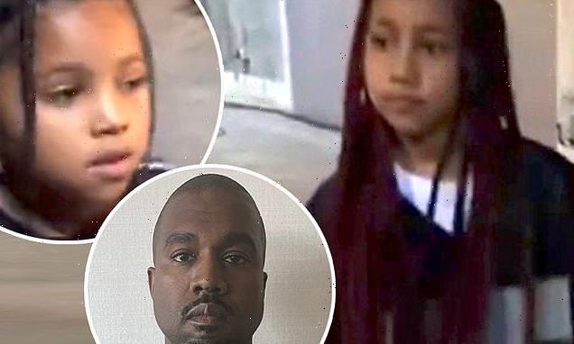 Kanye West films his children North and Saint at Sunday Service in LA