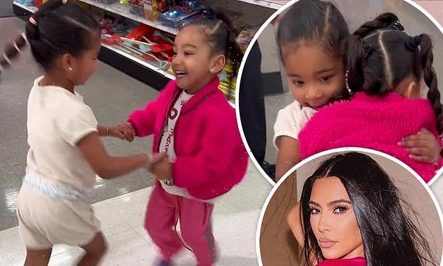 Kim Kardashian and daughter Chicago bump into niece True at Target