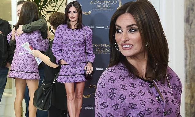 Penélope Cruz commands attention in a thigh-skimming lilac minidress