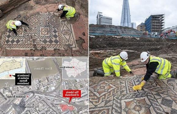 Stunning Roman mosaic is discovered near London's Shard