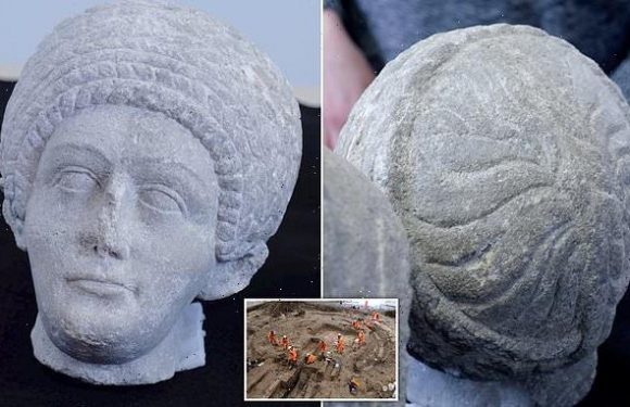 Ancient Roman bust uncovered in HS2 dig is cleaned up
