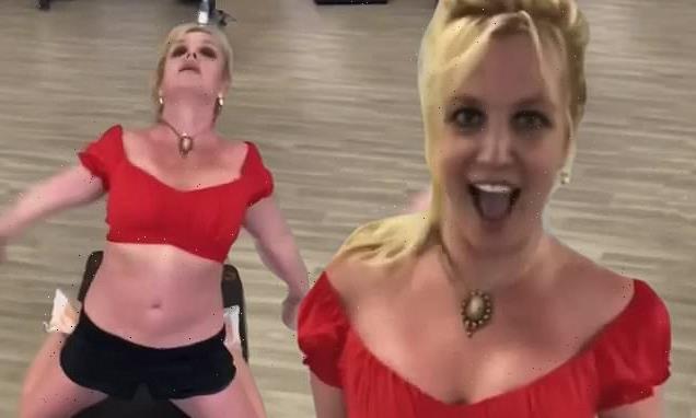 Britney Spears shows off her fab figure working out in the gym in Maui