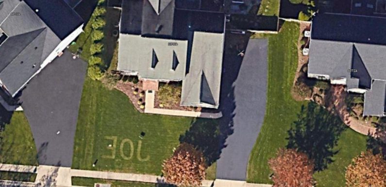 Google Maps users speculate who ‘Joe’ is after reading his name mowed into lawn