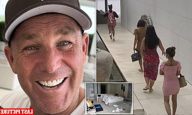 Masseuses are seen on CCTV leaving resort where Shane Warne was found