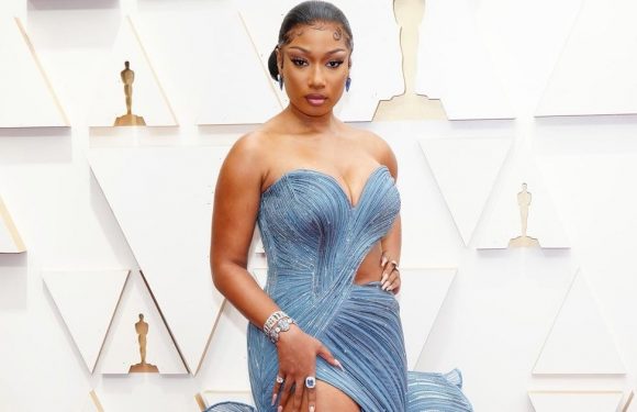 Megan Thee Stallion Makes Her First Oscars Appearance in a Dramatic Ballgown