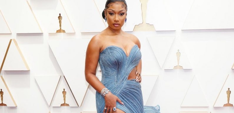 Megan Thee Stallion Makes Her First Oscars Appearance in a Dramatic Ballgown