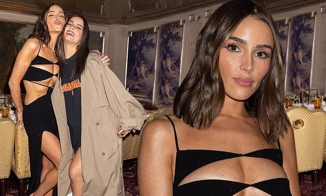 Olivia Culpo and Addison Rae at the Monot runway show during PFW