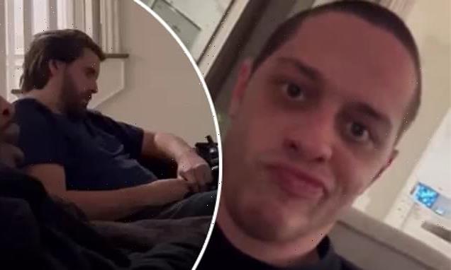 Pete Davidson looks unamused after Scott Disick passes out at a party
