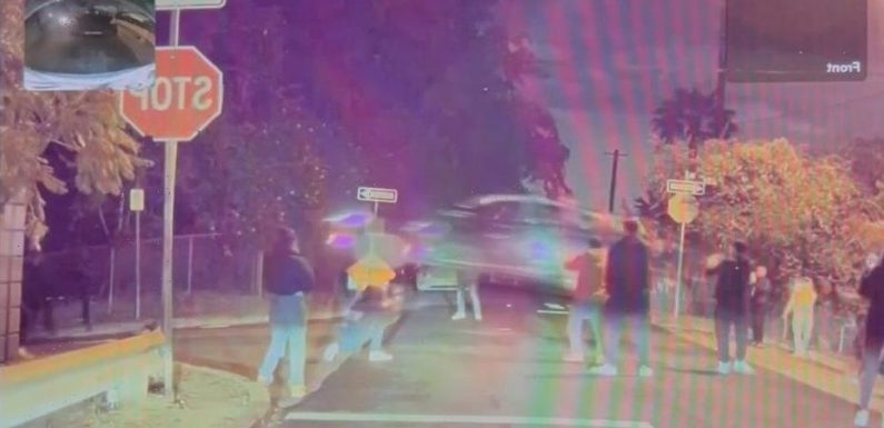 Police search for suspect in viral California Tesla stunt gone wrong