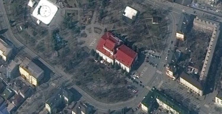 Putin obliterated Ukraine theatre with ‘children’ written outside – horror satellite image