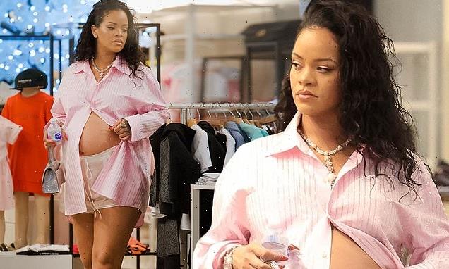 Rihanna shows off baby bump while shopping for kids clothes in LA