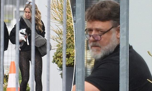 Russell Crowe catches private jet with girlfriend Britney Theriot