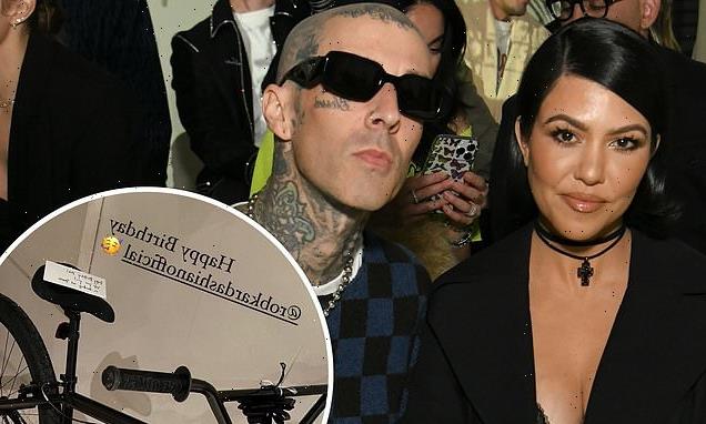 Travis Barker and Kourtney Kardashian sent her brother Rob a BMX