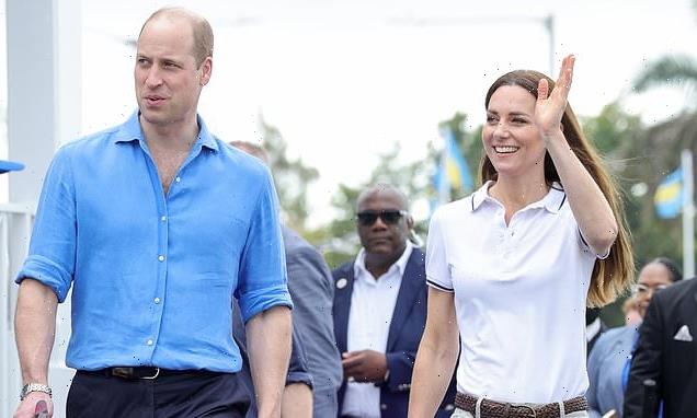 William and Kate look ship-shape as they change outfits to board yacht