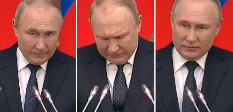 Bloated Putin fuels heath fears after he stutters and gasps through speech threatening to nuke the West