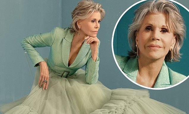 Jane Fonda is a real-life princess in a ruffled mint gown in new Elle