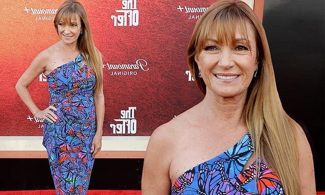 Jane Seymour glams up in butterfly dress for The Offer premiere in LA