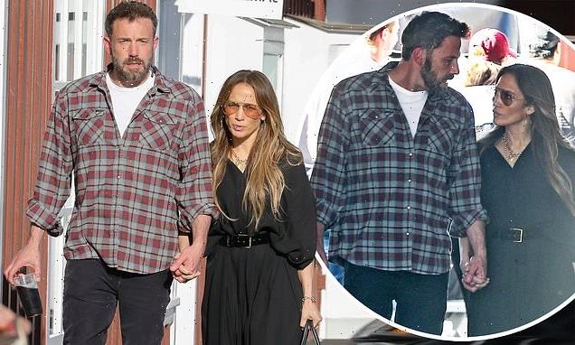 Jennifer Lopez and Ben Affleck hold hands as they step out for lunch