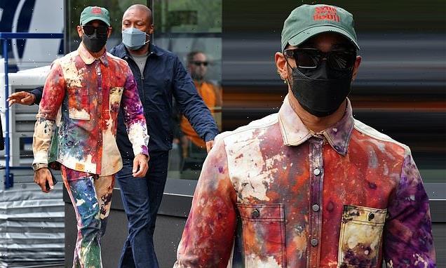 Lewis Hamilton showcases his bold sense of style in tie-dye jacket