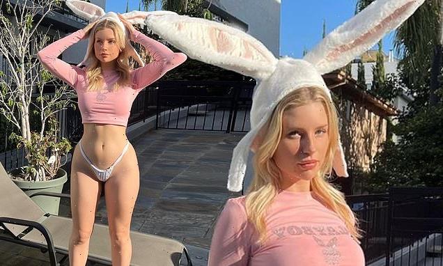 Lottie Moss sizzles in bunny ears and pink crop-top