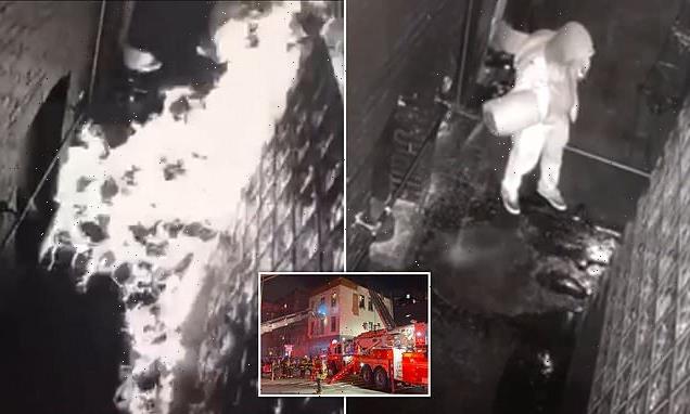 Moment arsonist douses LGBTQ bar with gasoline and sets it ablaze
