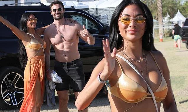 Nicole Scherzinger and beau Thom Evans both go shirtless at Coachella