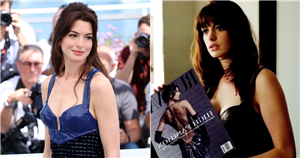 Anne Hathaway Channels Andy Sachs in a Leather Minidress at Cannes