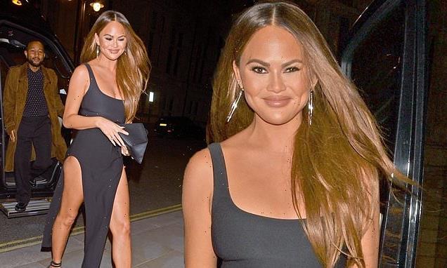 Chrissy Teigen and husband John Legend grab dinner in London