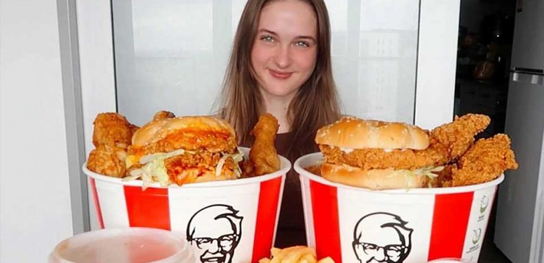 I am a 55kg former model – I ate an entire 30-piece KFC family bucket consuming 10,000 calories in just 40 minutes