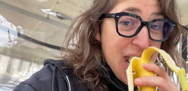 Jeopardy! host Mayim Bialik flooded with creepy comments after she posts photo of herself eating a BANANA on set