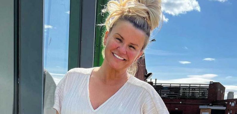 Kerry Katona shows off her new boobs in plunging jumpsuit after removing bandages