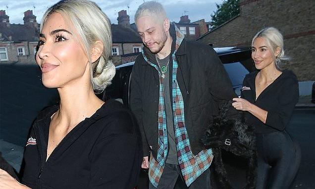 Kim Kardashian and Pete Davidson arrive in London