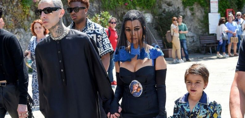 Kourtney Kardashian channels gothic bride in black veil as wedding prep continues