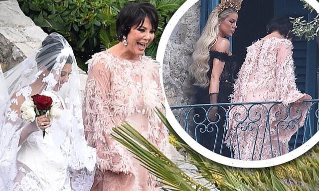 Kris Jenner looks every inch the proud mother alongside Kourtney