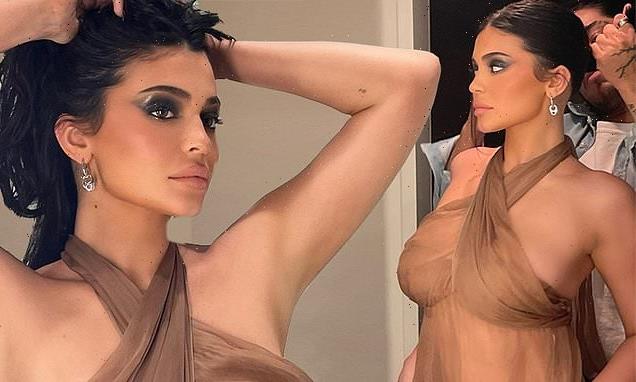 Kylie turns up glam factor in daring sheer top during 'shoot dayz'