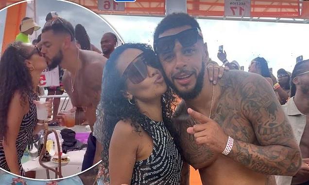 Leigh-Anne Pinnock and her fiancé Andre Gray pack on the PDA