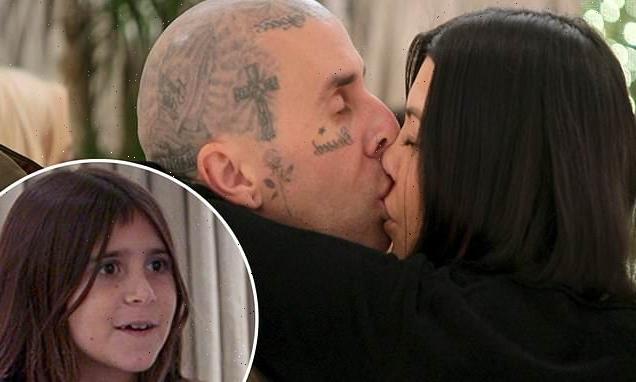 'Mom, no kissing!' Kourtney Kardashian's kids cringe at kissing