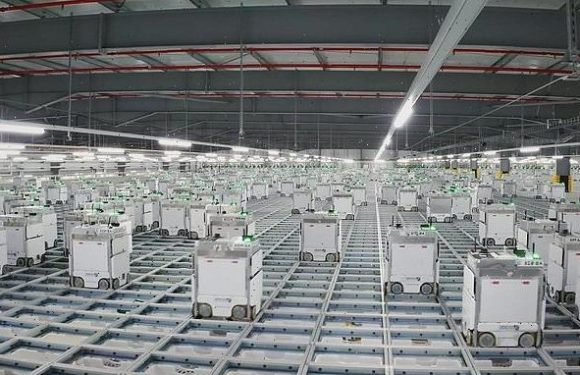 Ocado is using an army of 2,000 robots in its London fulfilment centre