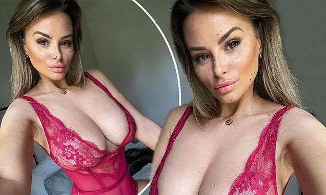 Rhian Sugden shows off svelte waist and cleavage in racy post