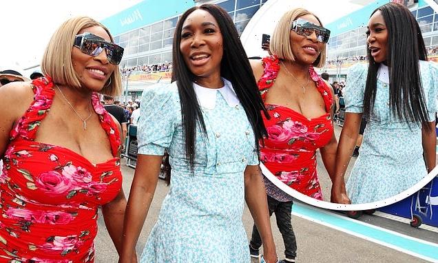 Serena and Venus Williams walk hand-in-hand at the Miami Grand Prix