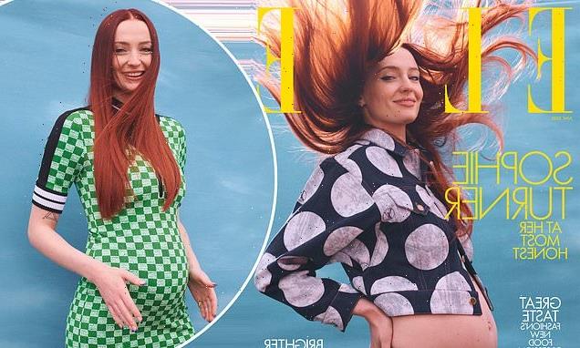Sophie Turner flaunts her growing baby bump in Elle shoot