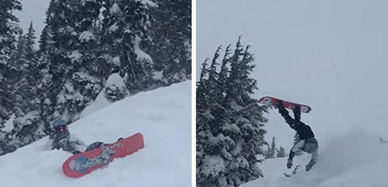 Steve Aoki Comically Fails Snowboarding Backflip Attempt