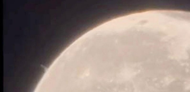 Woman panics after capturing footage of ‘UFO’ flying across the Moon