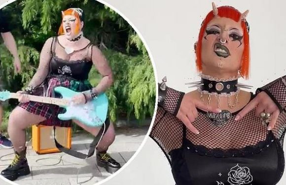 Ashley Graham is unrecognisable as she transforms into a punk rocker