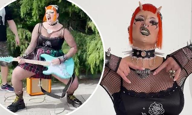 Ashley Graham is unrecognisable as she transforms into a punk rocker