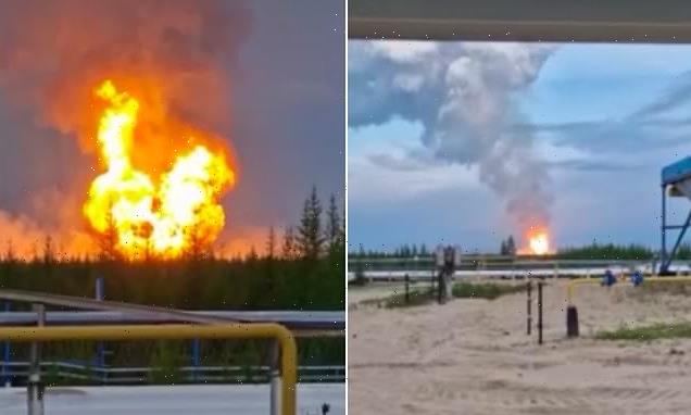 Huge fire breaks out at Russia's largest gas field as pipe bursts