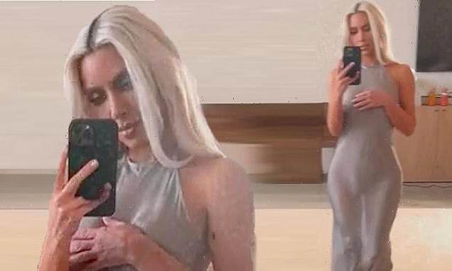 Kim Kardashian stuns in sheer gray Skims dress in throwback video
