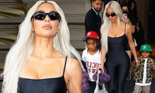 Kim Kardashian turns heads in VERY tight bodysuit