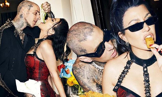 Kourtney Kardashian and Travis Barker feed each other in new campaign